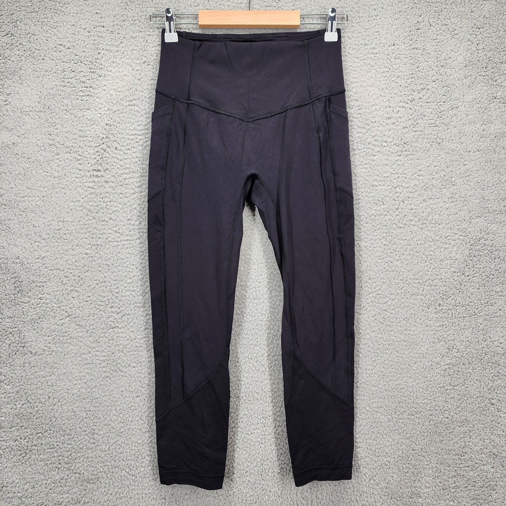 Lululemon All The Right Places Crop II 23 Black Leggings Size 6